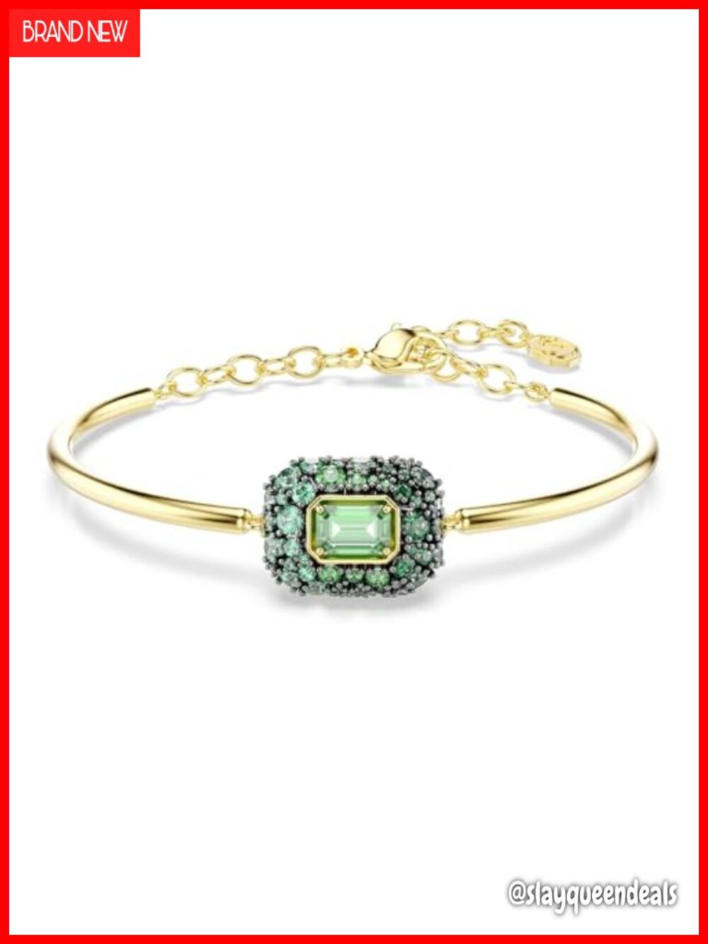 Swarovski Sublima Octagon Cut Bangle 18K Gold Finish